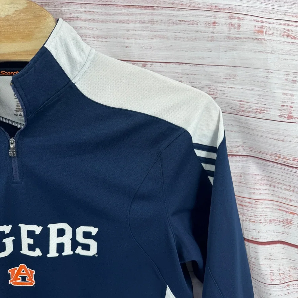 Adidas Auburn‎ Tigers Scorch 1/4 Zip Pullover Top Mens Large NCAC Performance